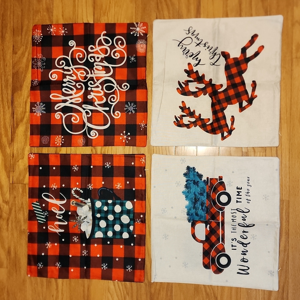 Throw Pillow Covers for Christmas  NEW 4 Pack